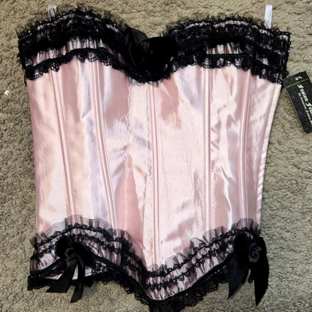 Pink Satin Corset